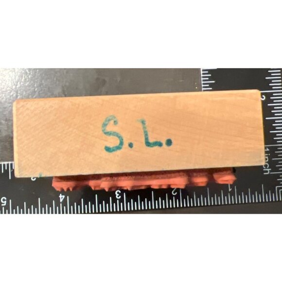 Vintage 1999 PSX Rubber Stamp on Wood Block Floral easter Basket Design G-1945 - Picture 3 of 5